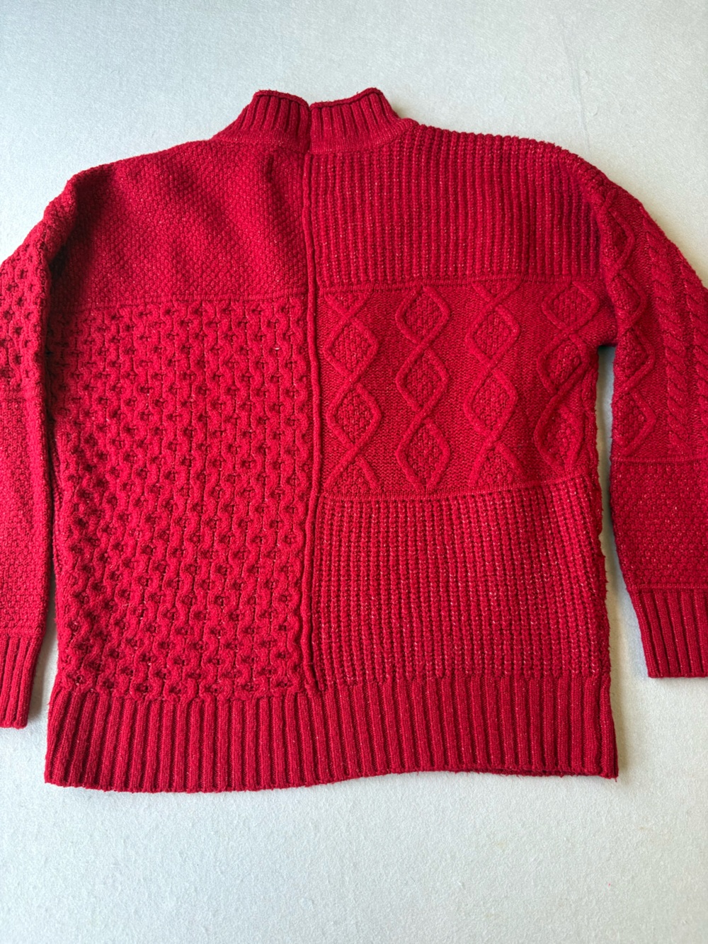 Y2K American Eagle Red Cable-Knit Turtleneck Sweater Sz M - Picture 10 of 10